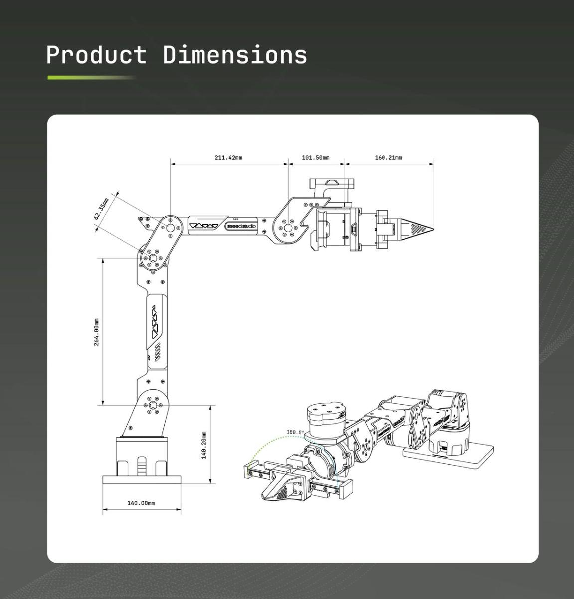 reBot Arm B601-DM 寸法・分解図